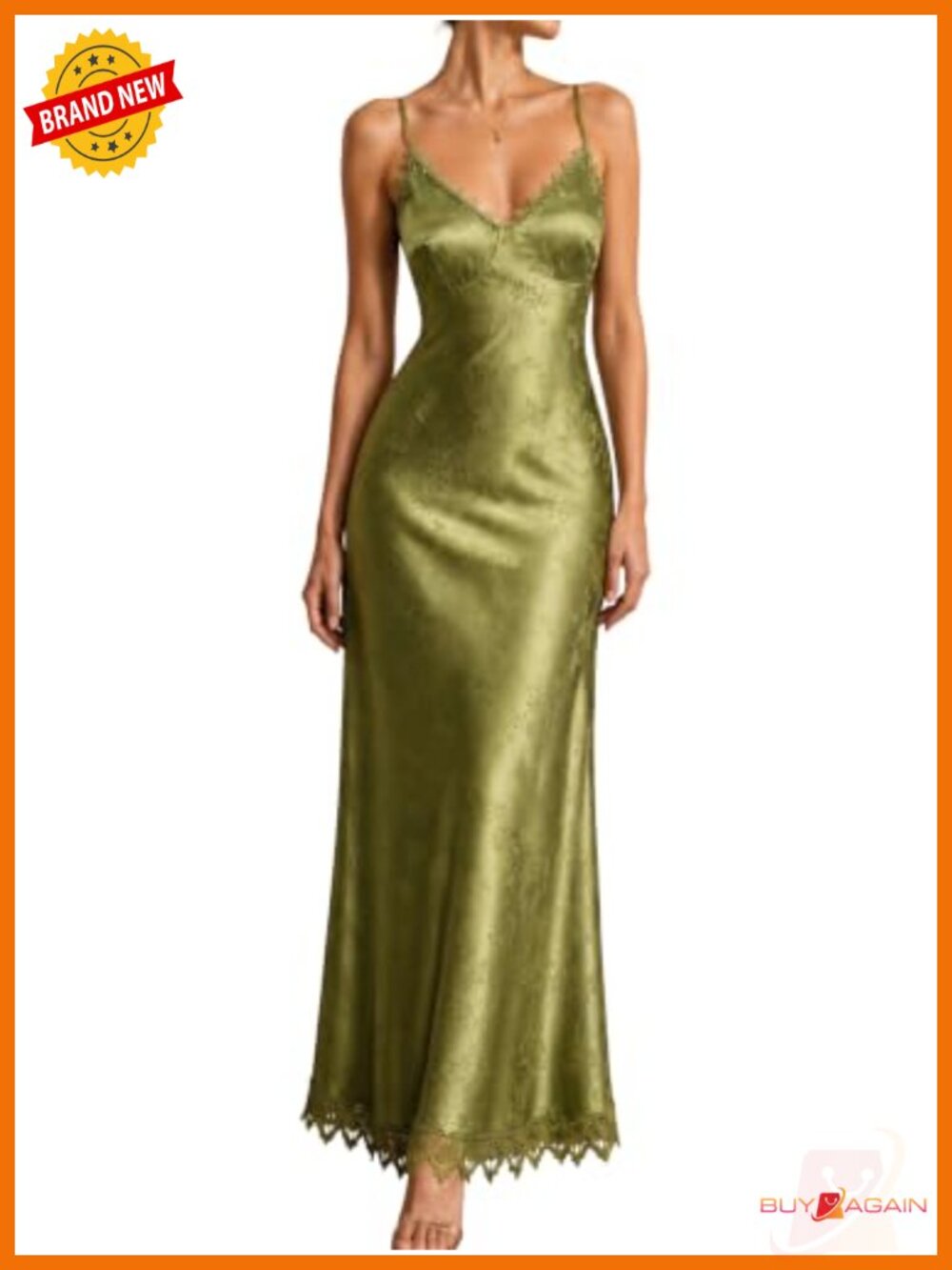 Corset Satin Maxi Dress Lace V-Neck Spaghetti Strap Semi Formal Wedding